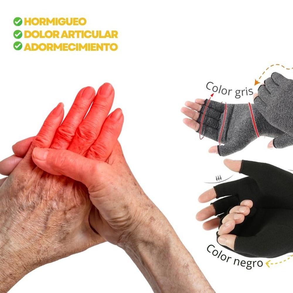Guantes de compresión Artritis y dolor manos NEGRO TALLA S