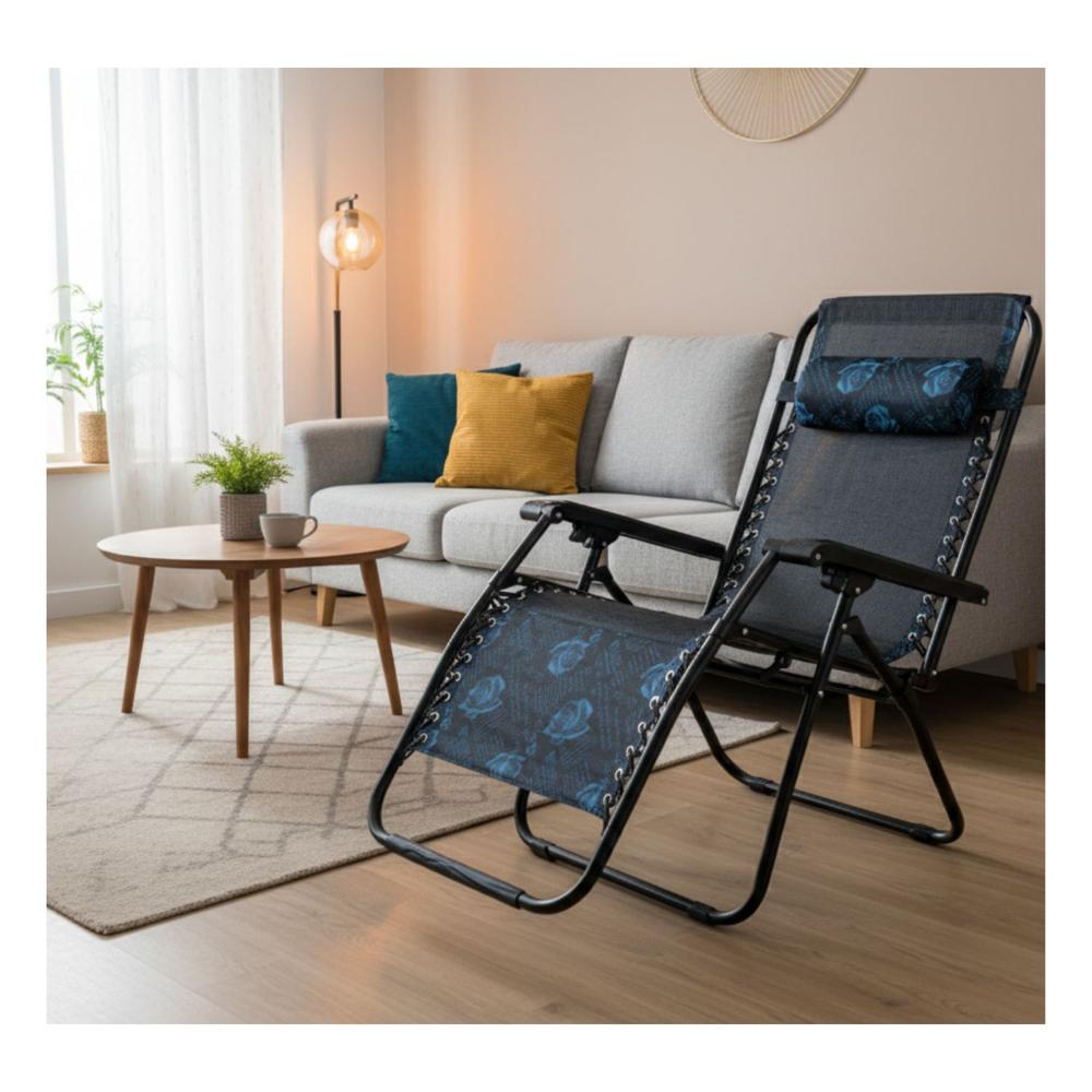 Silla Reposera Plegable Terrasa Playera Azul