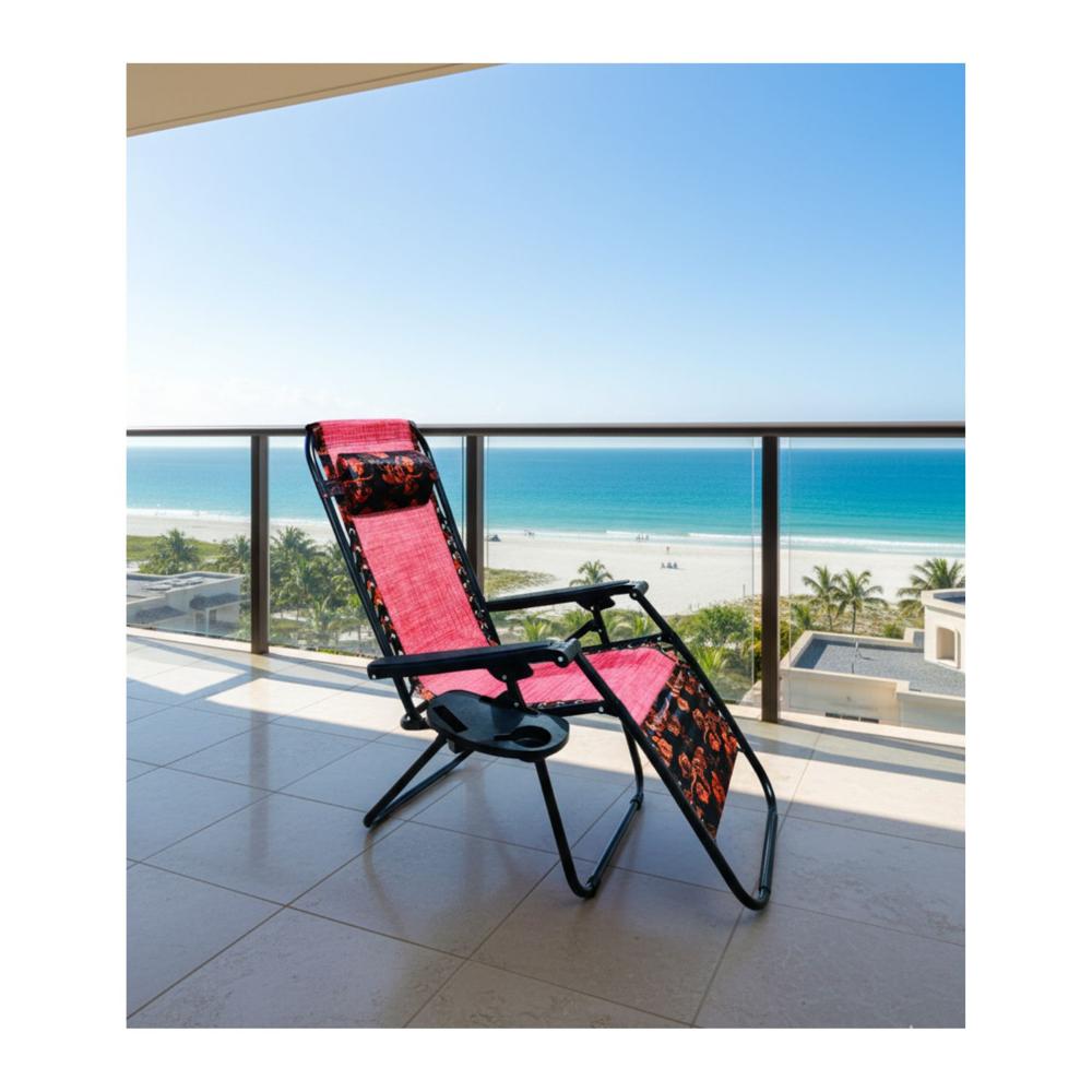 Silla Reposera Plegable Terrasa Playera Rosas