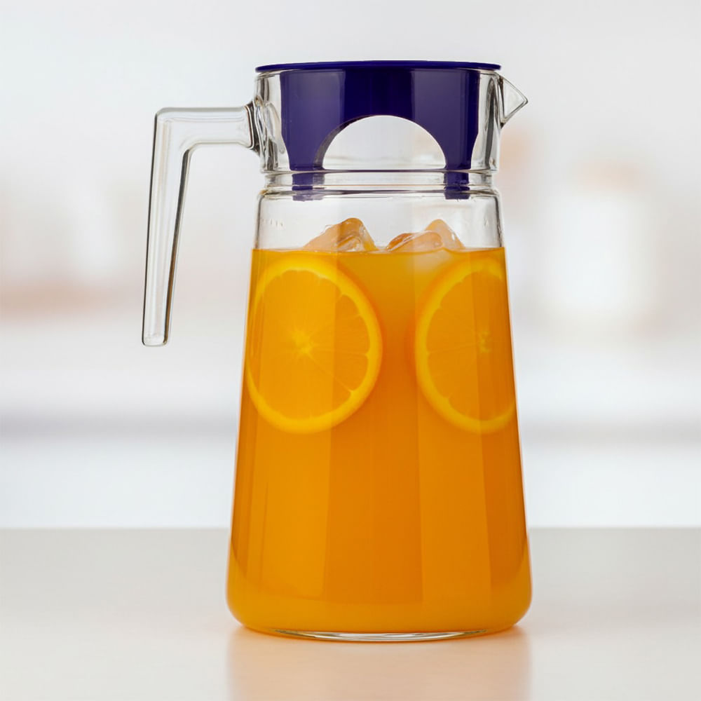 Jarra City Sürahi 2 Lt Tapa Azul Oscuro Pasabahce Resiste hasta 60 Grados