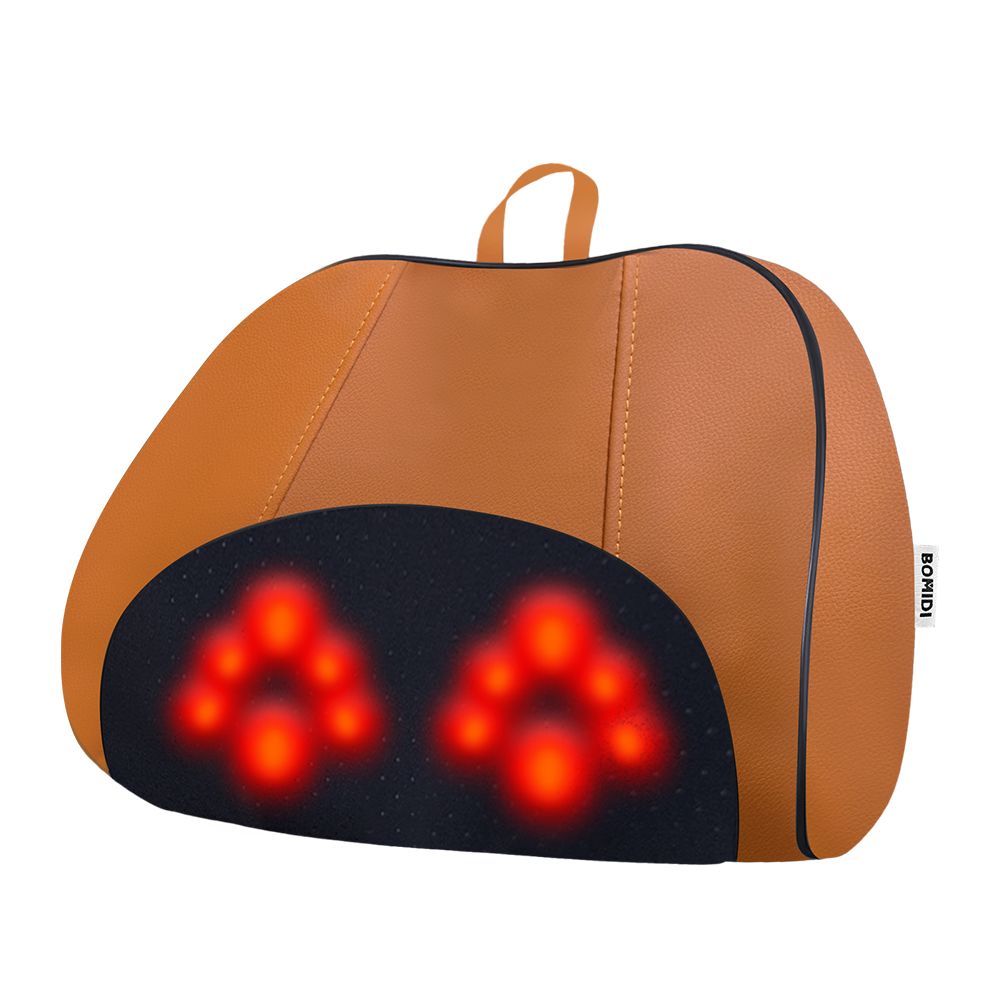 Almohada Masajeadora Bomidi MP1 Pro, Masaje 3D Inalámbrico, Calor Terapéutico y Portátil, Naranja