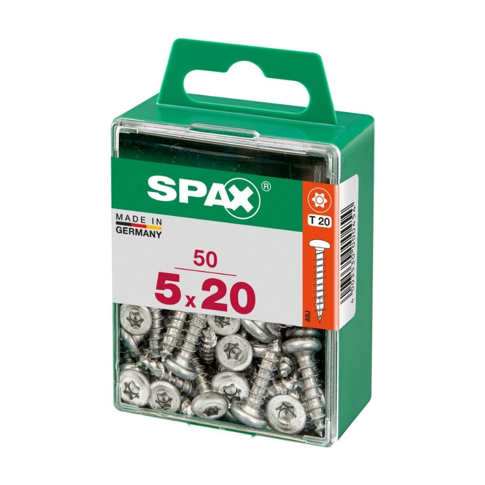 Tornillo Spax Cabeza Redonda Cincado 5x20 M - 50 unidades
