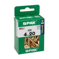 Tornillo Spax Cabeza Plana Bicro 4x20 M - 100 unidades