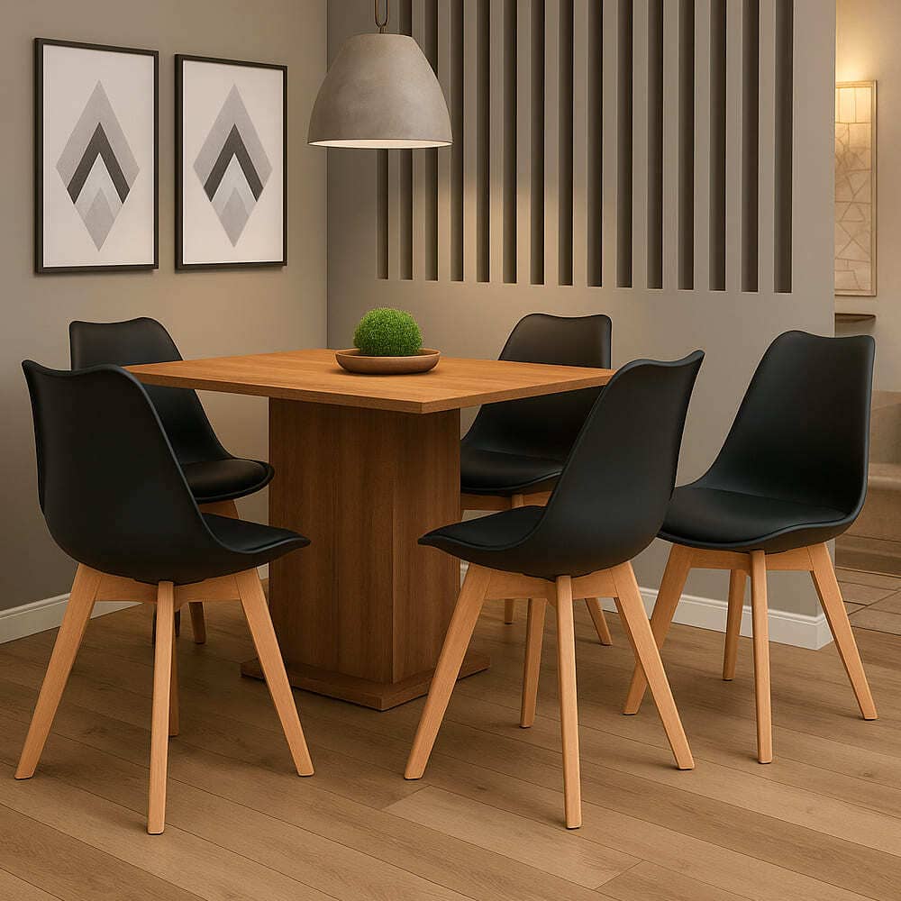 Juego de 4 Sillas de Comedor Terraza Ravena Negro