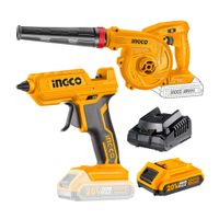 Soplador Inalámbrico + Pistola Silicona 20v Ingco + 1 Bat