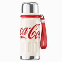 Termo Deportivo Coca-Cola con Correa de Cuero – 540ml / 18 Oz - Blanco