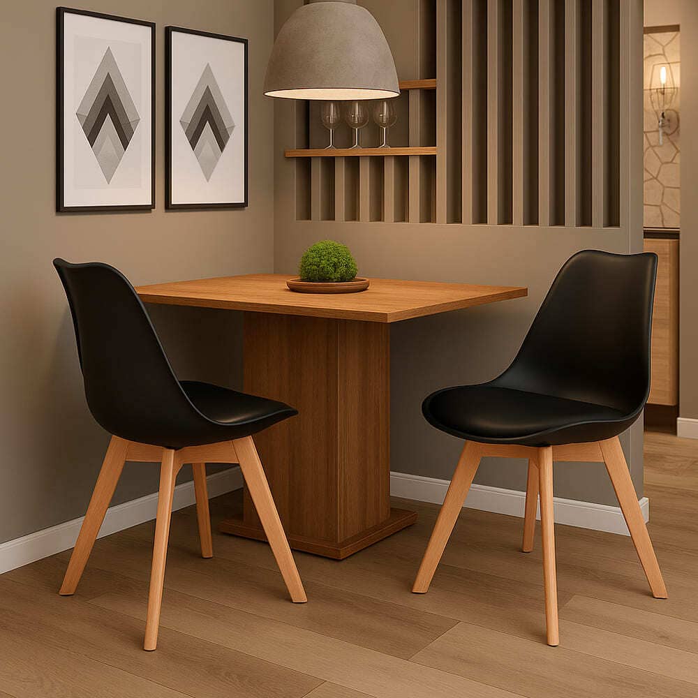 Set x2 Sillas de Comedor Terraza Ravena Negro