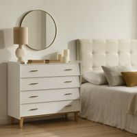 Cómoda Moderna Monte 4 Cajones Blanco R&R MUEBLES