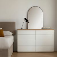 Cómoda Moderna Grau 8 Cajones Blanco/Duna R&R MUEBLES