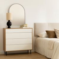 Cómoda Moderna Alma 4 Cajones Duna/Blanco R&R MUEBLES