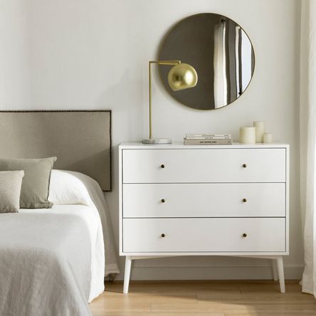 Cómoda Moderna Yolet 3 Cajones Blanco R&R MUEBLES Cómoda Moderna Yolet 3 Cajones Blanco R&R MUEBLES