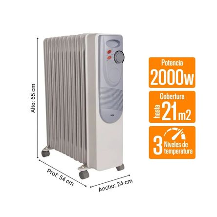 Estufa De Aceite Sole11 Celdas SOLE2500 Estufa De Aceite Sole11 Celdas SOLE2500