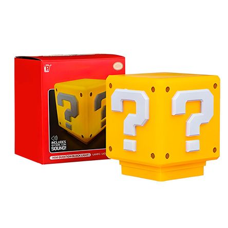Lampara Super Mario Bros - Colección Mini Question Block Amarillo - Nezmun