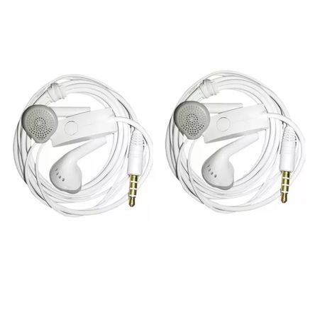 2pcs Audifonos Samsung Bass 3.5 Handfree Blanco 2pcs Audifonos Samsung Bass 3.5 Handfree Blanco