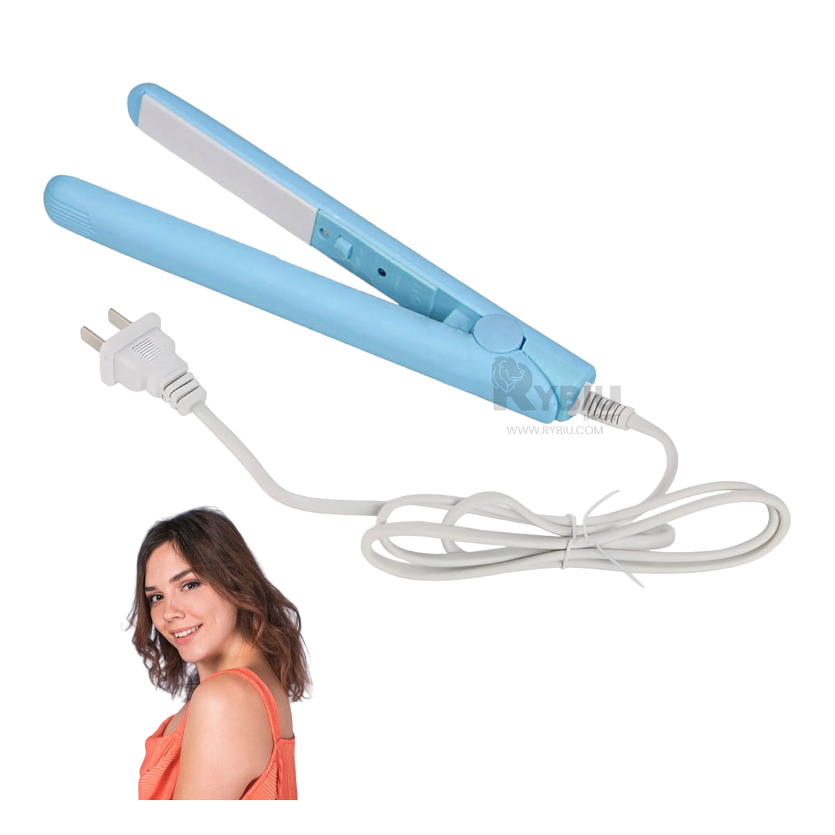 Alisador de Calidad Practico Viajero en Celeste Y+Stickers