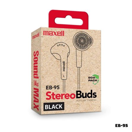 AUDIFONOS MAXELL ALAMBRICOS STEREO BUDS EB-95 NEGRO AUDIFONOS MAXELL ALAMBRICOS STEREO BUDS EB-95 NEGRO
