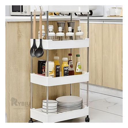 Estante Organizador con Ruedas de Color Blanco Y+Stickers Estante Organizador con Ruedas de Color Blanco Y+Stickers