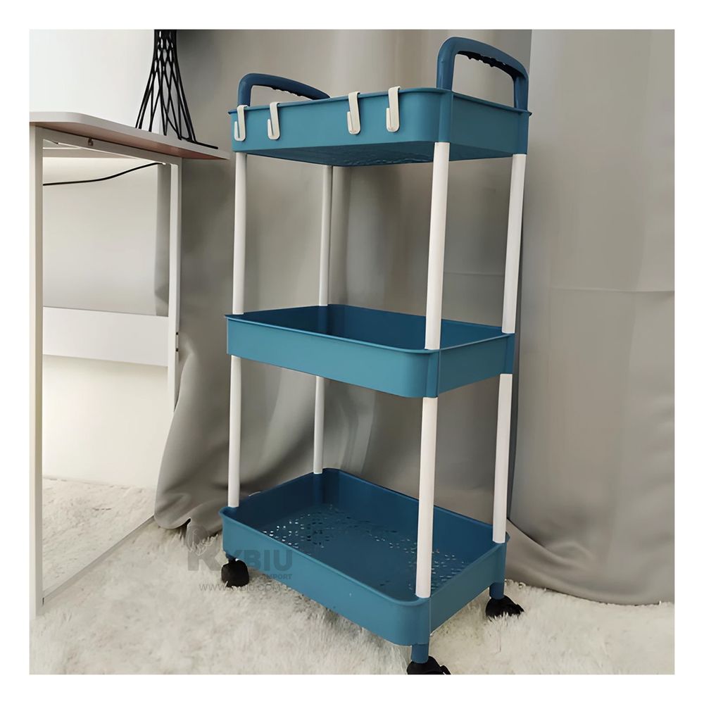 Estante Multiusos Resistente con Ruedas de Azul Y+Agendita Estante Multiusos Resistente con Ruedas de Azul Y+Agendita