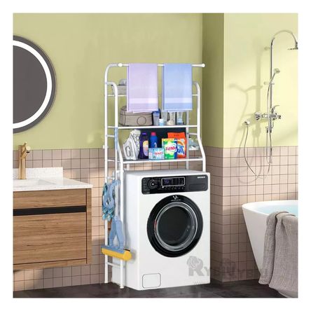 Estante Resistente para Baño con 3 Niveles de Color Blanco Estante Resistente para Baño con 3 Niveles de Color Blanco