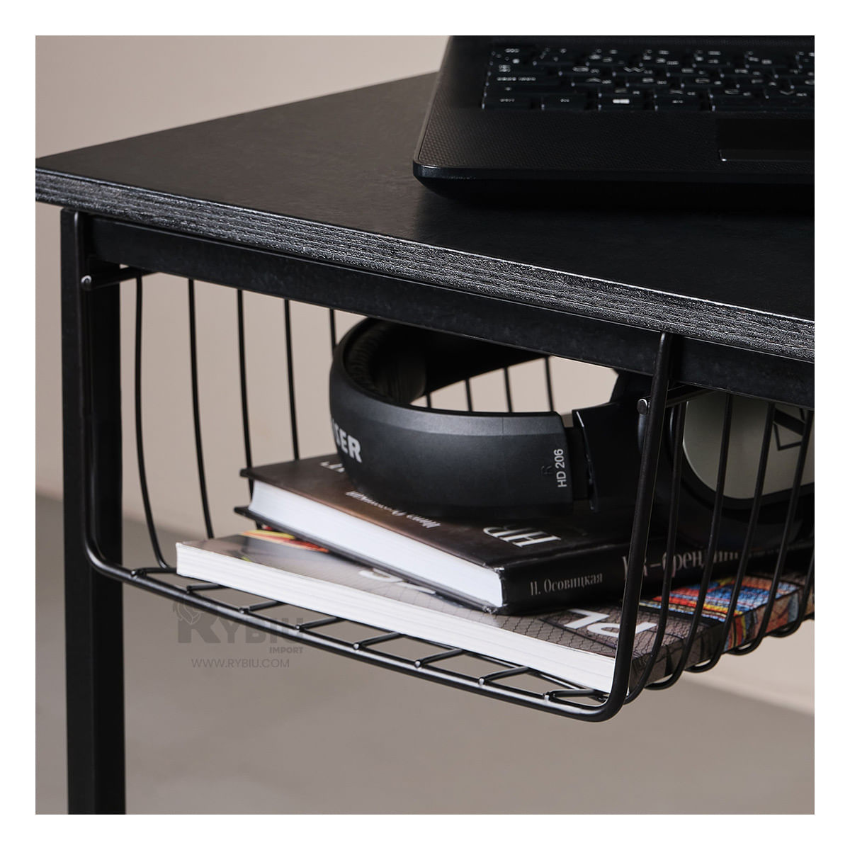 Cesto Colgante Metalizado Ligero en Negro Y+Papel de Regalo