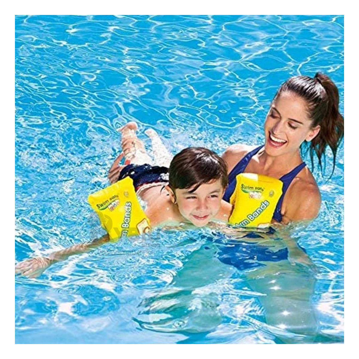 Flotador para Piscinas en Color Amarillo Y+Stickers