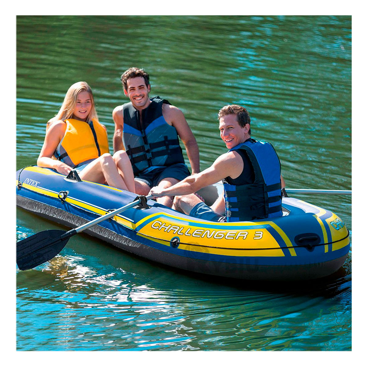 Bote Challenger para 3 con Inclusiones en Color Azul