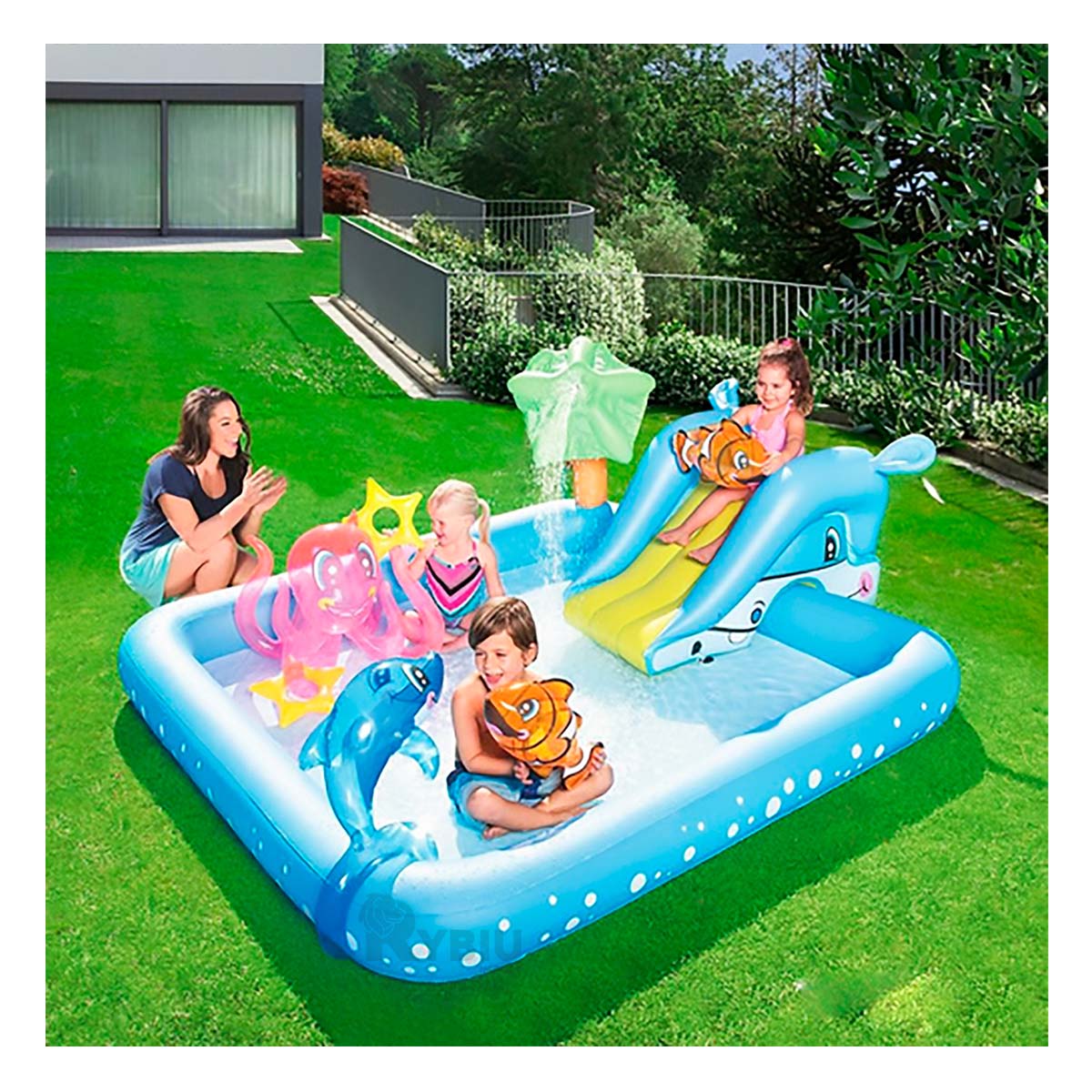 Centro de Juego Diseño Acuario en Color Celeste