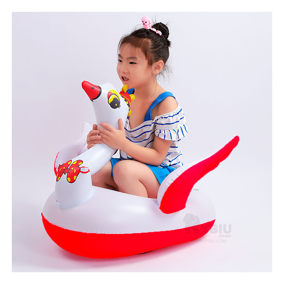 Flotador Inflable en Forma de Cisne Rojo Y+Papel de Regalo