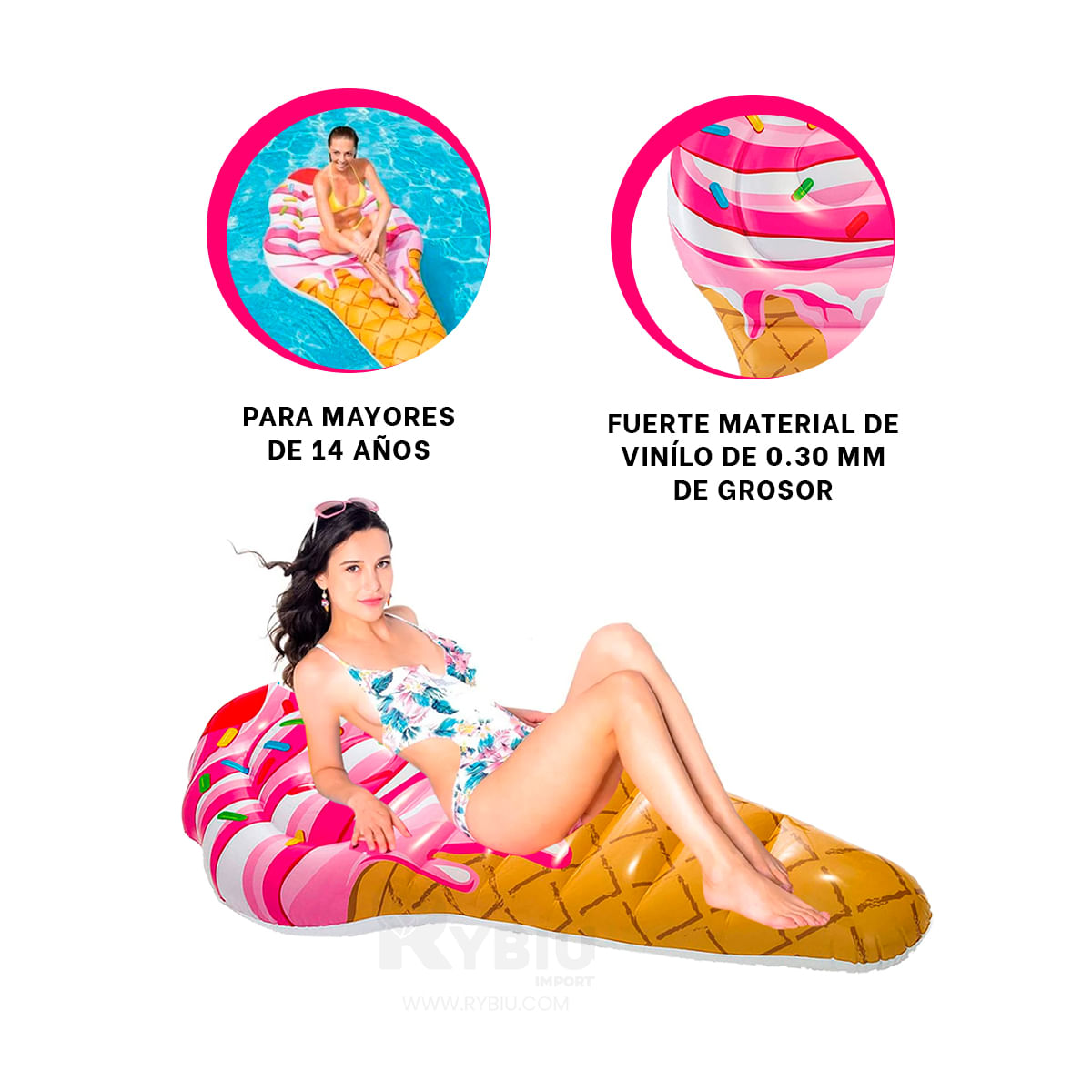 Flotador Divertido de Nieve en Muticolor Y+Stickers