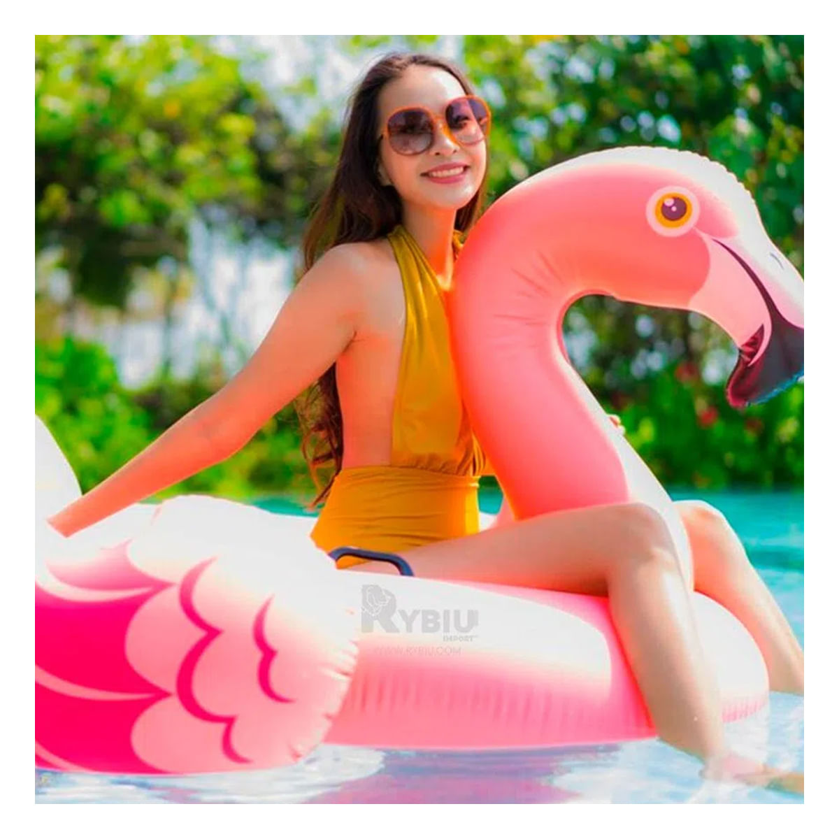 Flotador Divertido para Nadar de Rosado Y+Stickers