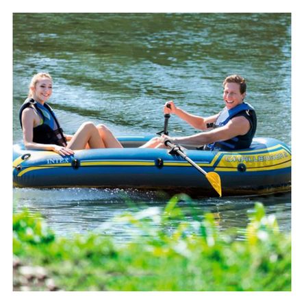 Bote Challenger para 2 con Remos e Inflador en Azul Bote Challenger para 2 con Remos e Inflador en Azul