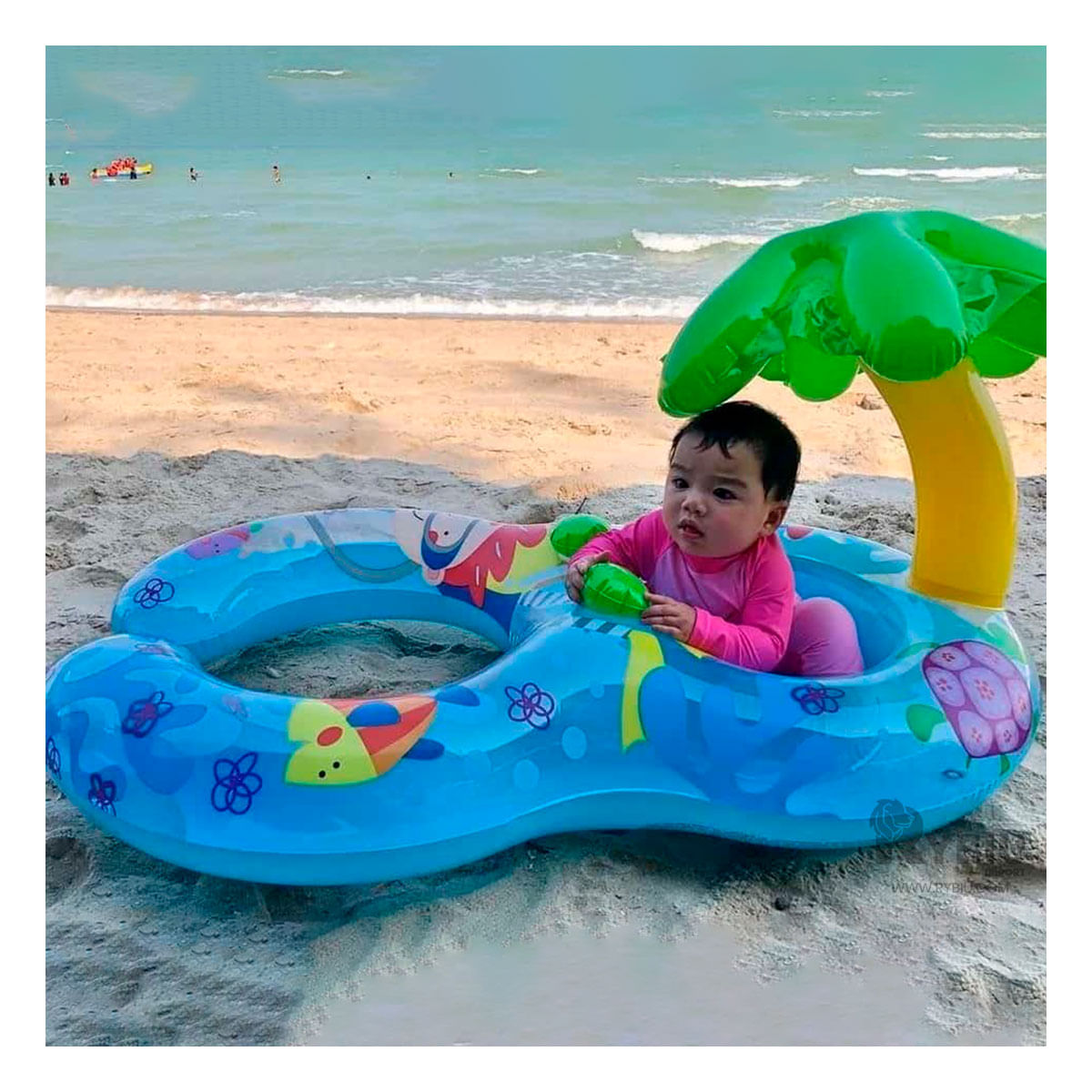 Flotador para Bebes con Diseño de Isla de Color Celeste