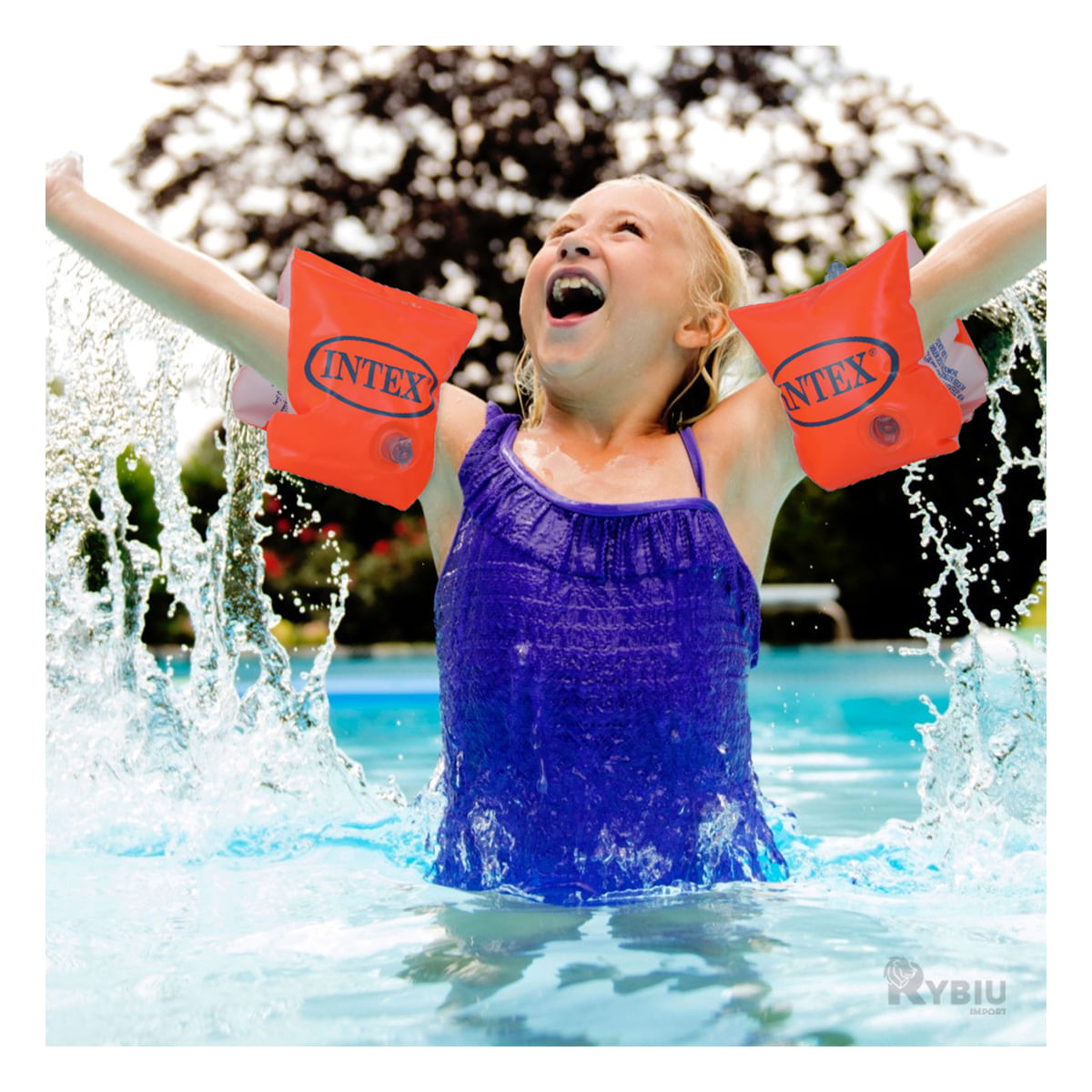 Flotador para Brazo Resistente de 23 x 15 cm en Anaranjado