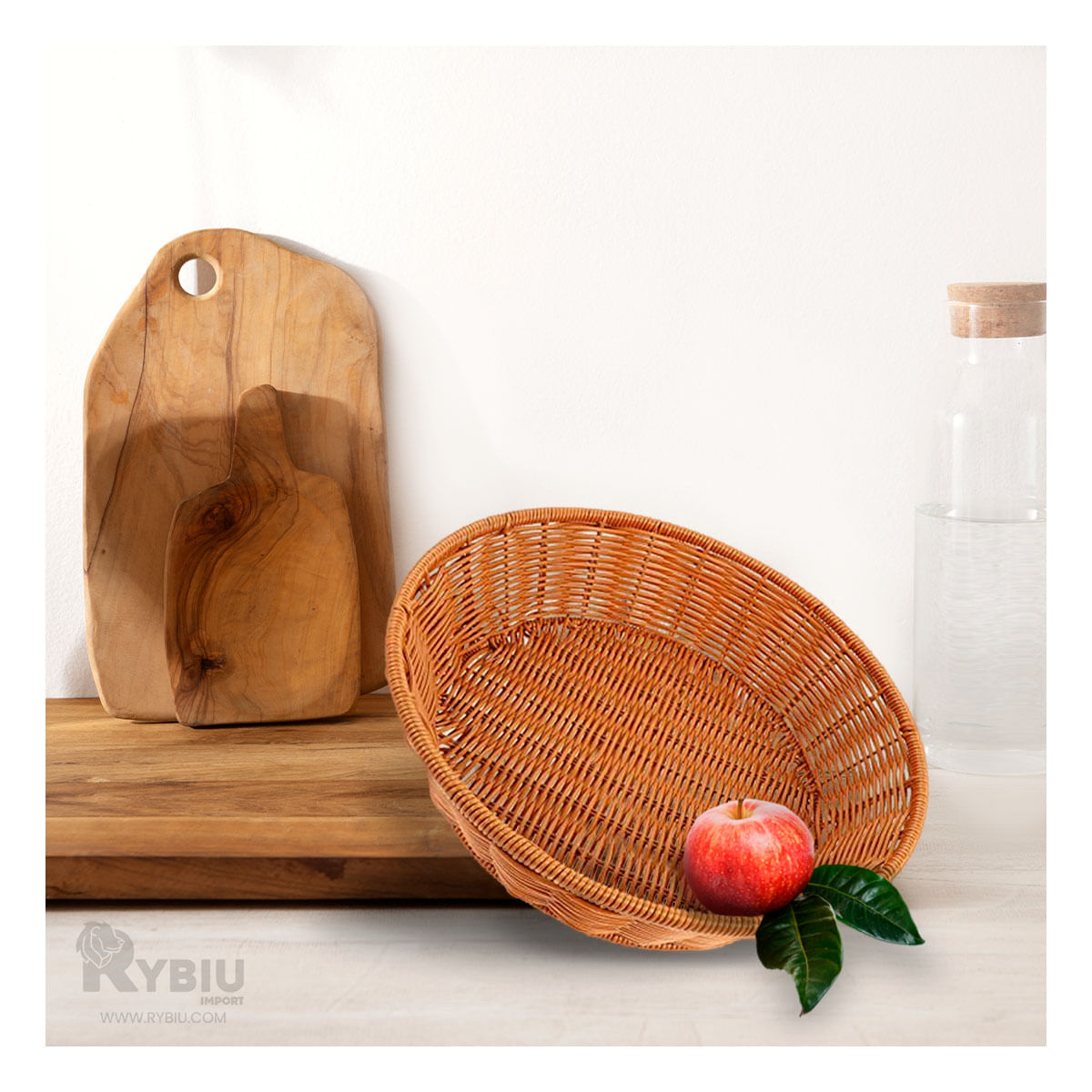 Cesta Atractiva y Versatil para Mesa Tejida Y+Stickers