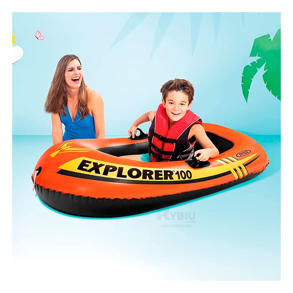 Bote Inflable de Verano Color Anaranjado Y+Papel de Regalo Bote Inflable de Verano Color Anaranjado Y+Papel de Regalo