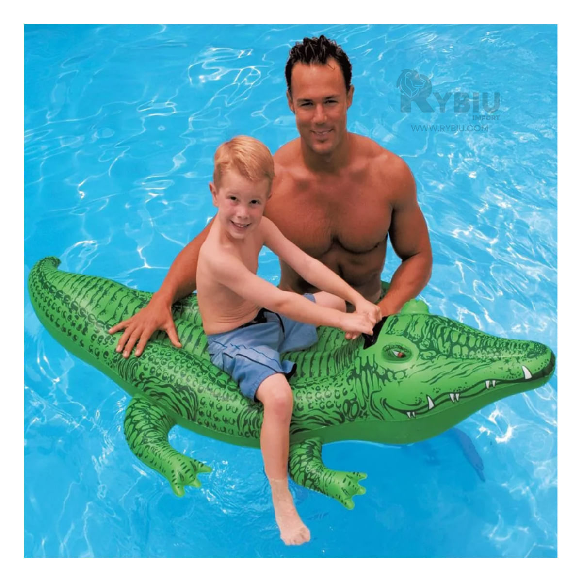 Flotador para Piscina de Cocodrilo Verde Y+Papel de Regalo