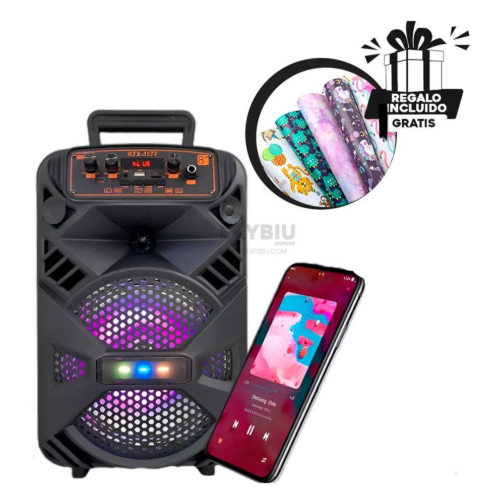 Bocina Moderna con Bluetooth Color Negro Y+Papel de Regalo Bocina Moderna con Bluetooth Color Negro Y+Papel de Regalo