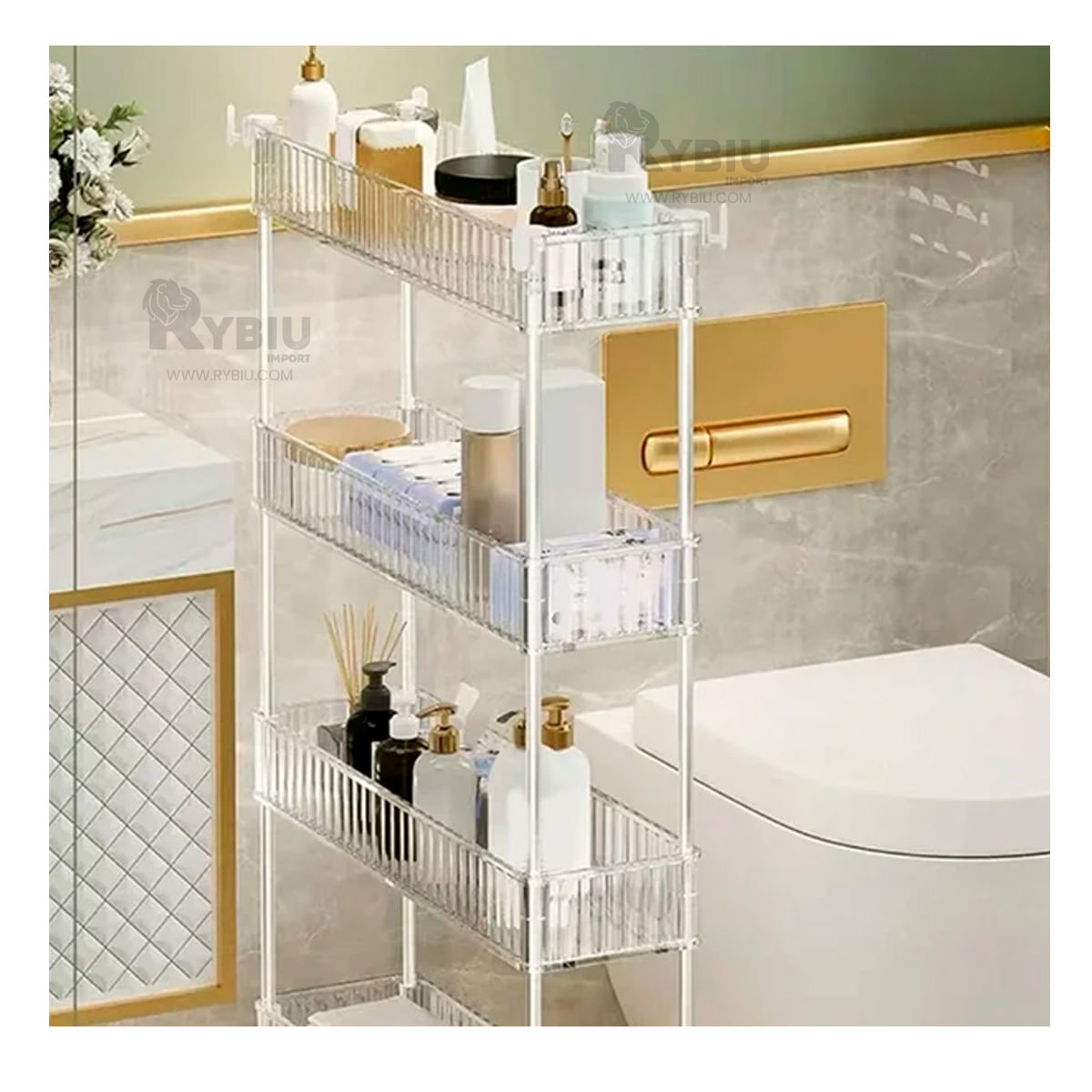 Carrito de 4 Niveles con Ruedas Acrilico Y+Papel de Regalo