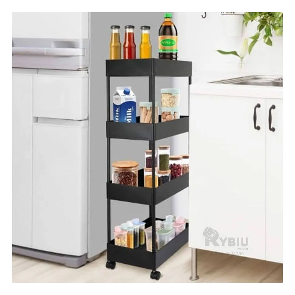 Carrito Compacto Facil de Usar en Negro Y+Papel de Regalo