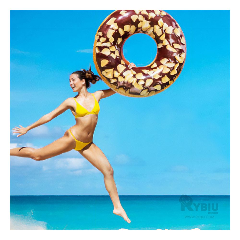 Inflable Piscina de Dona 114cm Chocolate Y+Ligas de Regalo Inflable Piscina de Dona 114cm Chocolate Y+Ligas de Regalo
