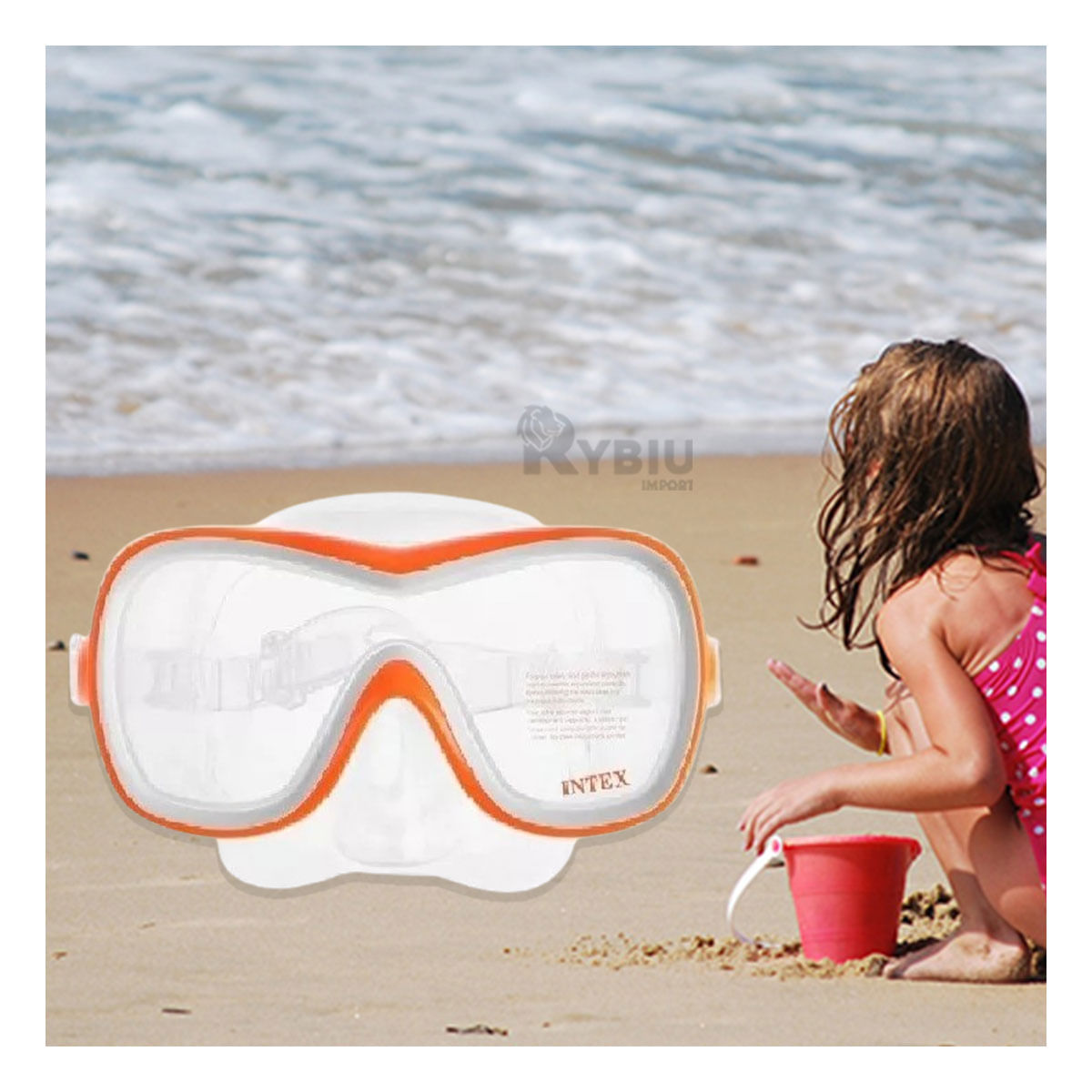 Lentes Protectores Infantil de Buceo Anaranjado Y+Stickers