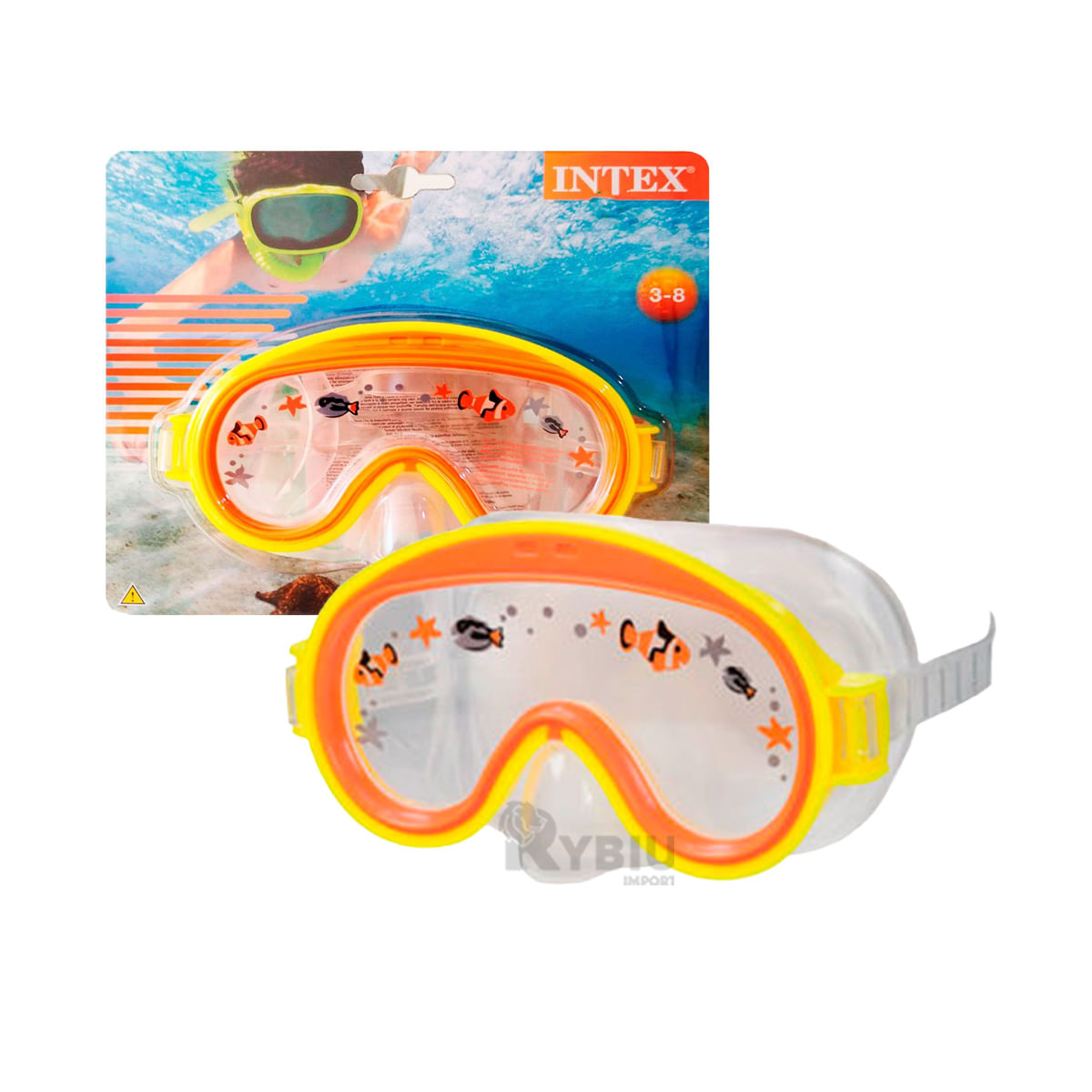 Lentes Protectores Infantil de Buceo de Amarillo Y+Stickers