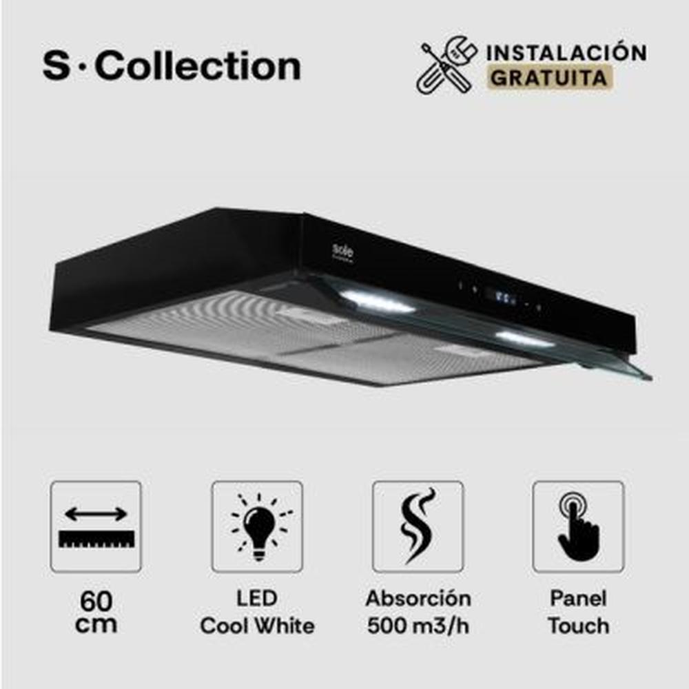 Campana Extractora Slim Black S-Collection 60cm TURE18CO Campana Extractora Slim Black S-Collection 60cm TURE18CO