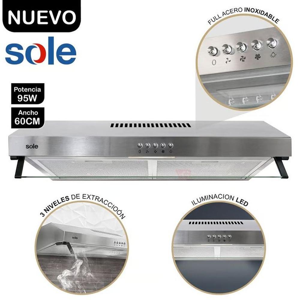 Campana Extractora Sole Roma 60 Cm TURE15 Campana Extractora Sole Roma 60 Cm TURE15