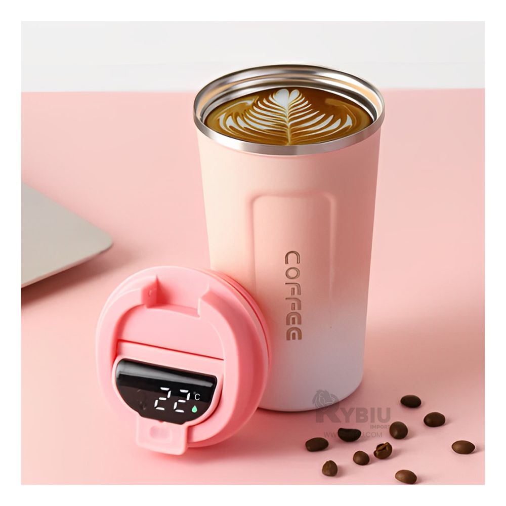 Vaso Termo Inteligente con Pantalla 510ml Rosado Vaso Termo Inteligente con Pantalla 510ml Rosado