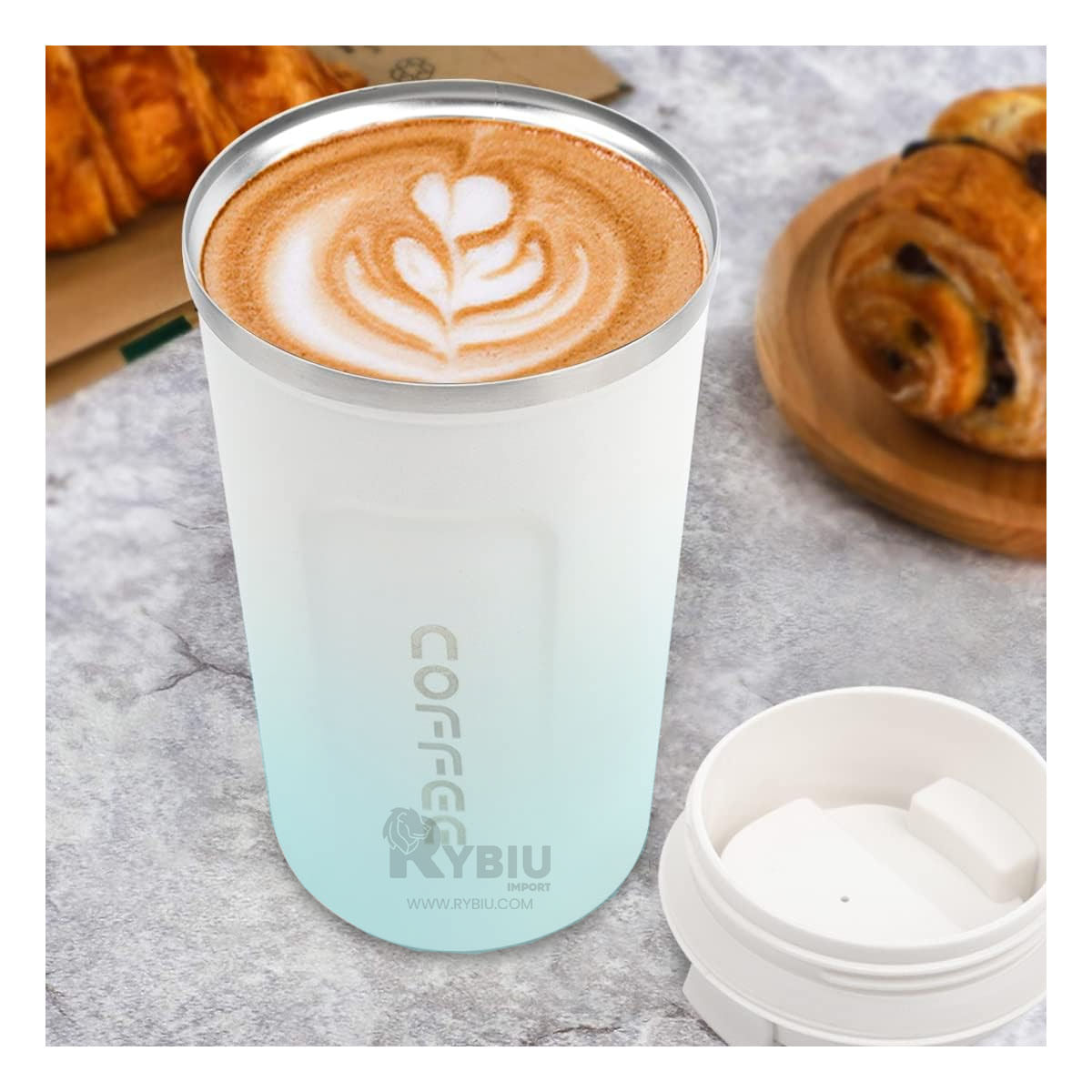 Vaso Inteligente para Te de Color Blanco Y+Stickers