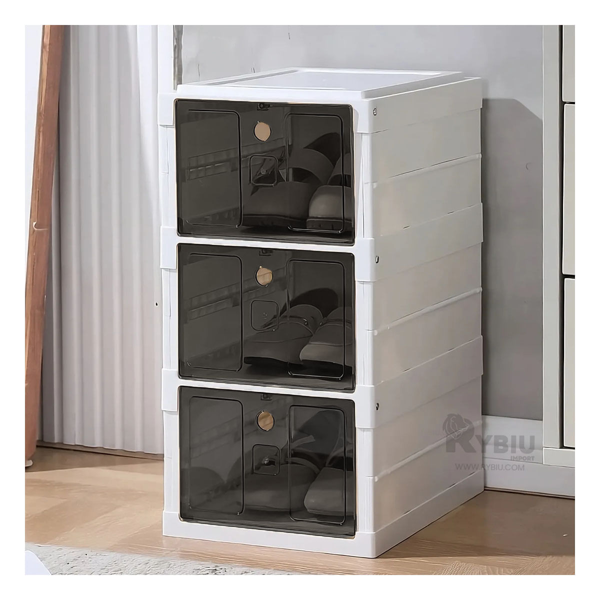 Zapatera Retractil Segura en Color Blanco Y+Stickers