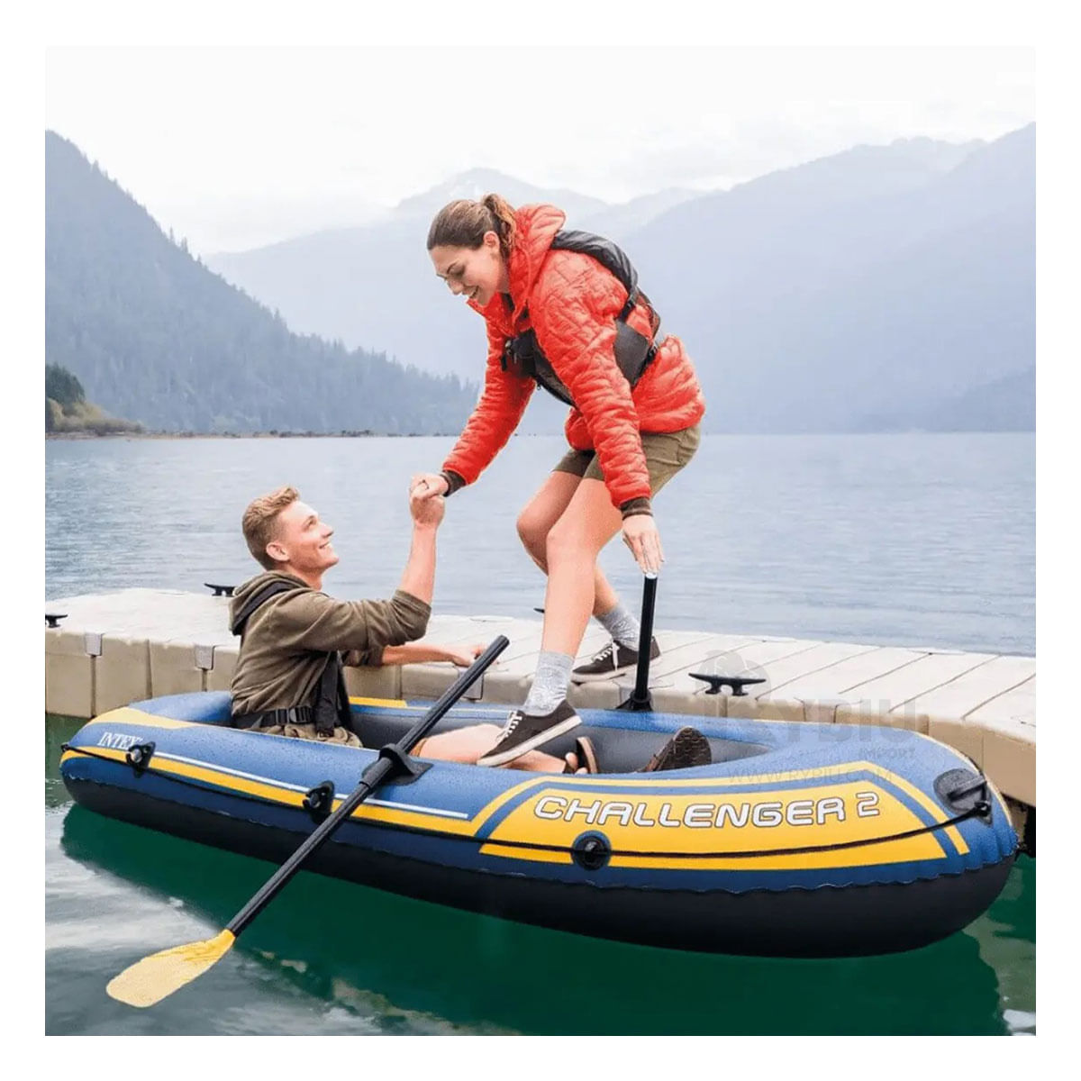 Bote para 2 Personas con Inclusiones en Tono Azul Y+Agendita