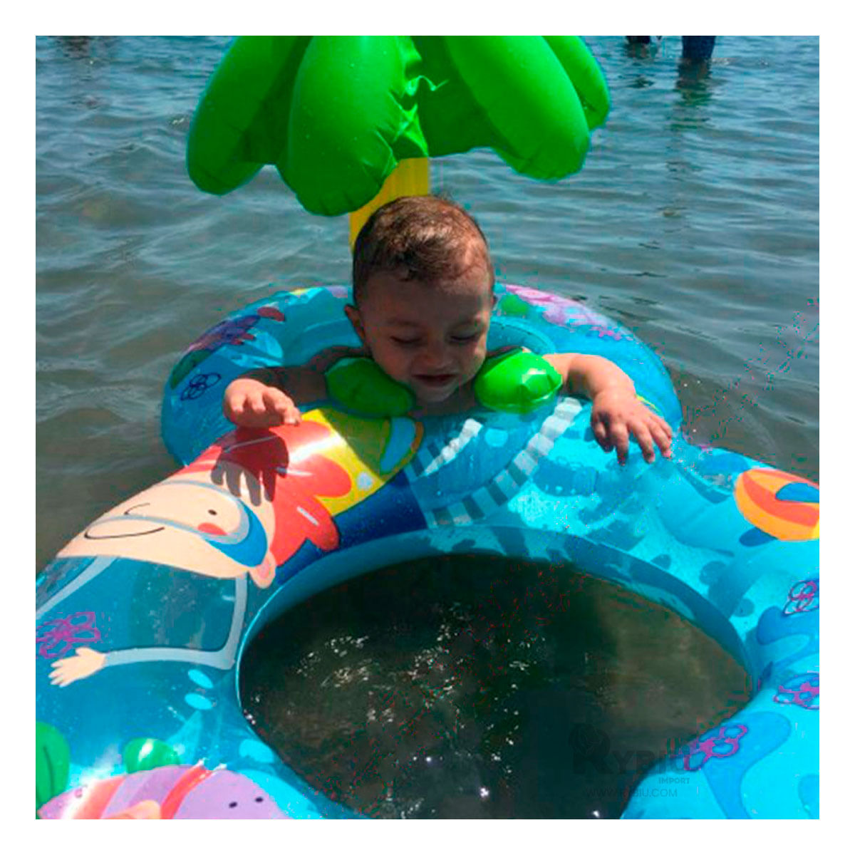 Flotador Acolchado de Color Celeste Y+Papel de Regalo