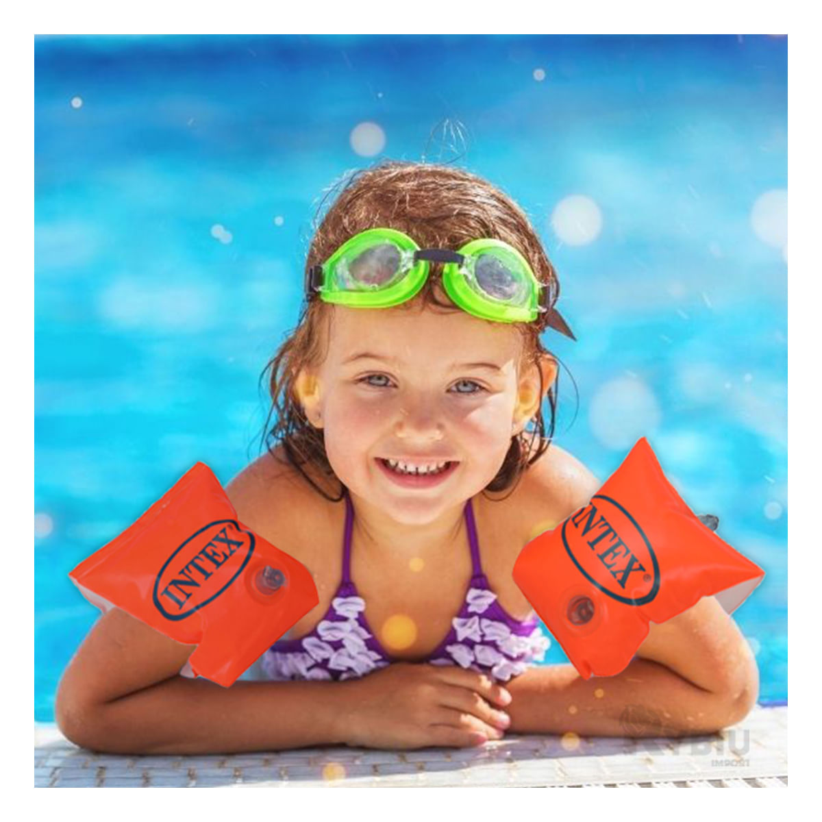 Flotador Rectangular de Color Anaranjado Y+Papel de Regalo